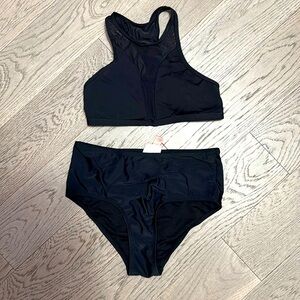 Black high waist bikini set